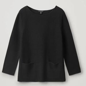COS A Line Slit Pocket Merino Wool Sweater Size S